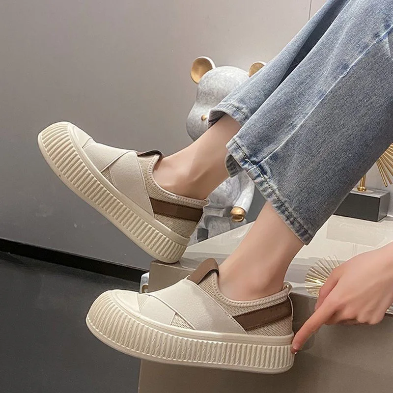 New Casual Canvas Sneakers Women Summer 2024 New In Sports Running Shoes Woman Comfort Slip-on Flat Sneaker Size 35-40