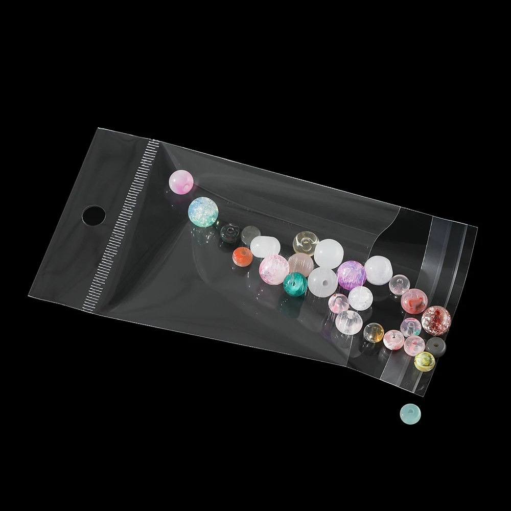 100pcs/Lot Various Sizes Transparent Bag Self Adhesive Plastic Hanging Opp Pouches Seal Gift Bag for Jewelry Display Storage Bag