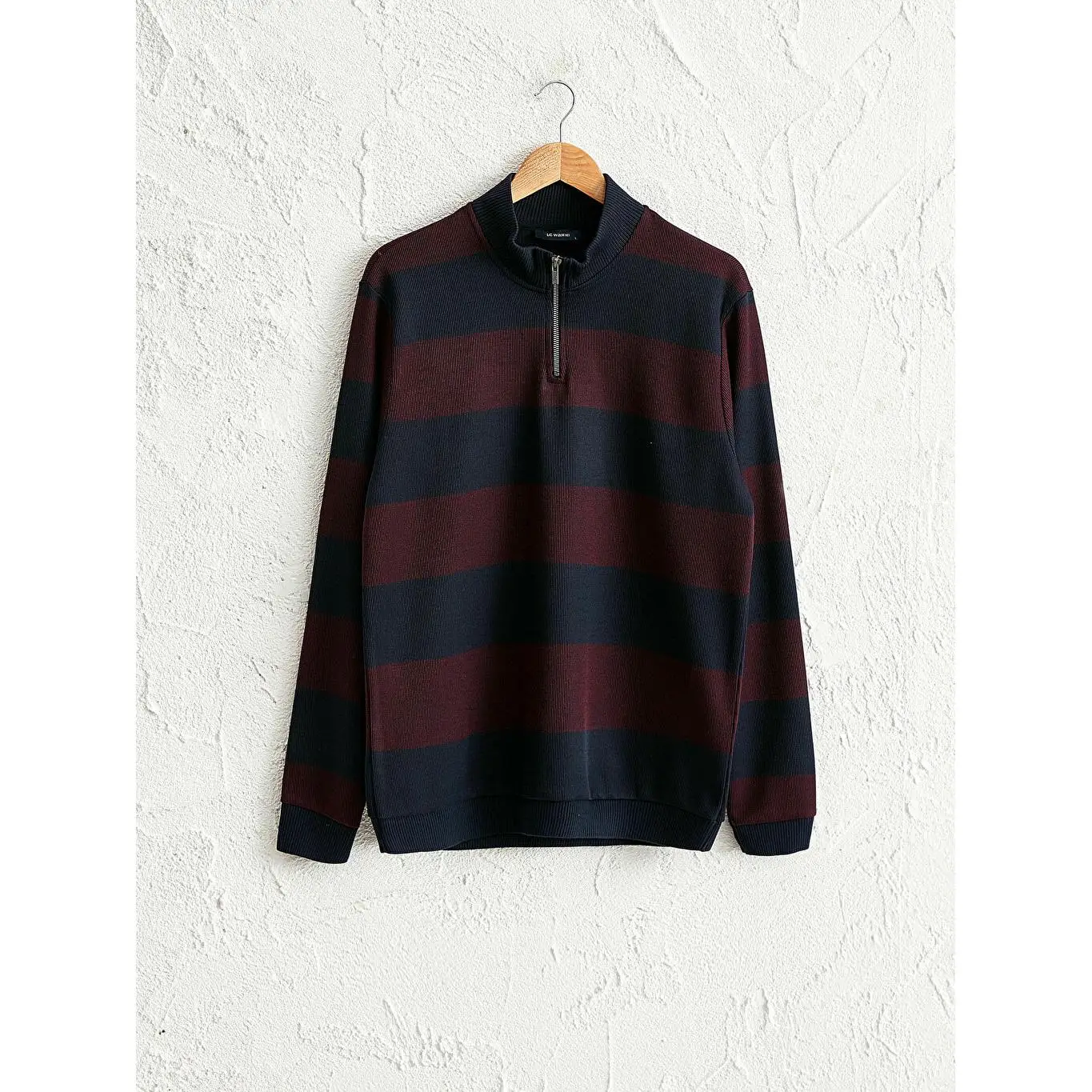 Upright Collar Thin Sweatshirts Burgundy 0WH779Z8-LET | Мужская одежда