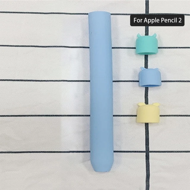 For Apple IPad Pencil 1 2 Pencil2 Tablet Touch Pen TPU Soft Silicone Protective Tip Cover Screen Stylus Anti-scratch Nib Case Pencil 2 Blue