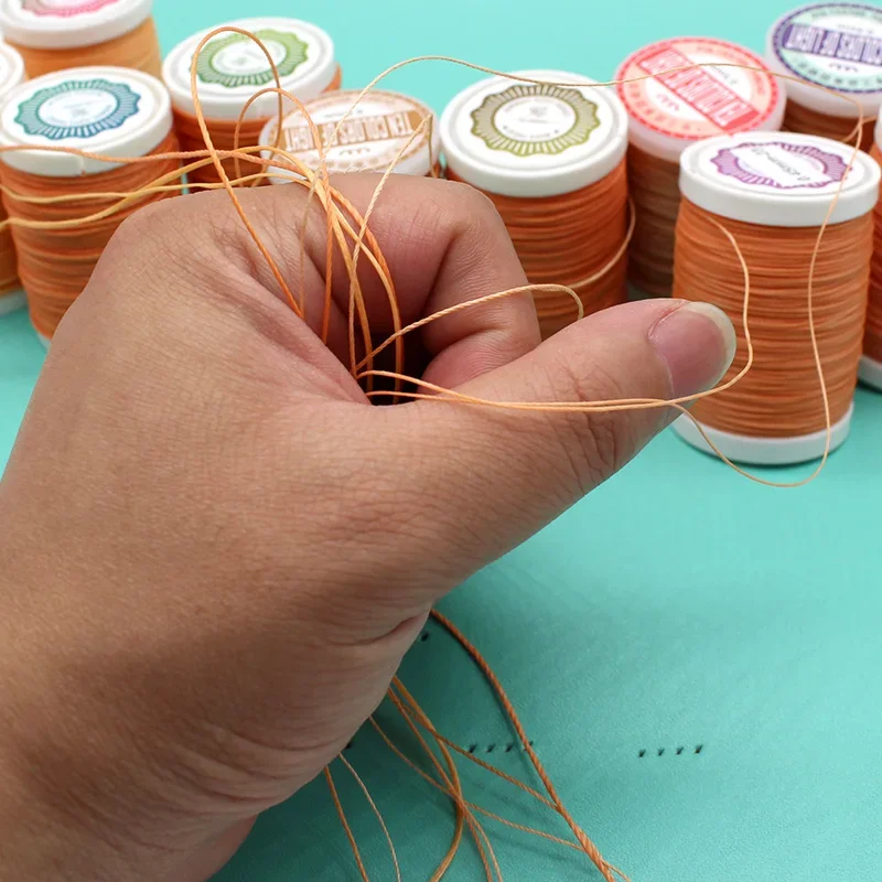 0.8 1.0mm Flat Waxed Thread Roll for Knitting Leather Craft Sew Stitch Cord Stitching Factory or DIY Bookbinding Shoe Repairing leather sewing thread