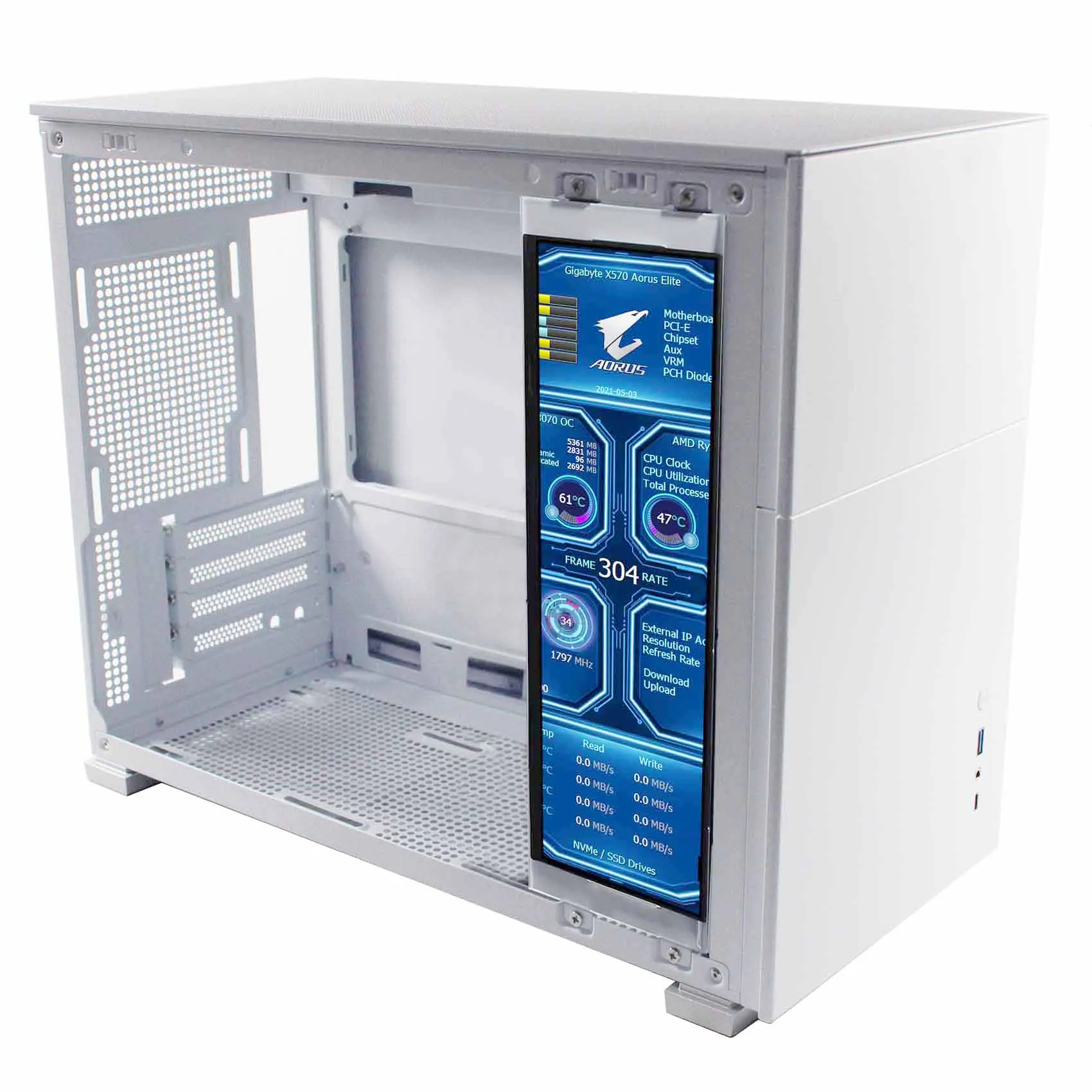 Jonsbo PC ̽ ༺  LCD , ǻ , Hd Mi CŸ, 12.7 ġ, 2880X864 CPU, Gpu  PC , D41 PC ̽