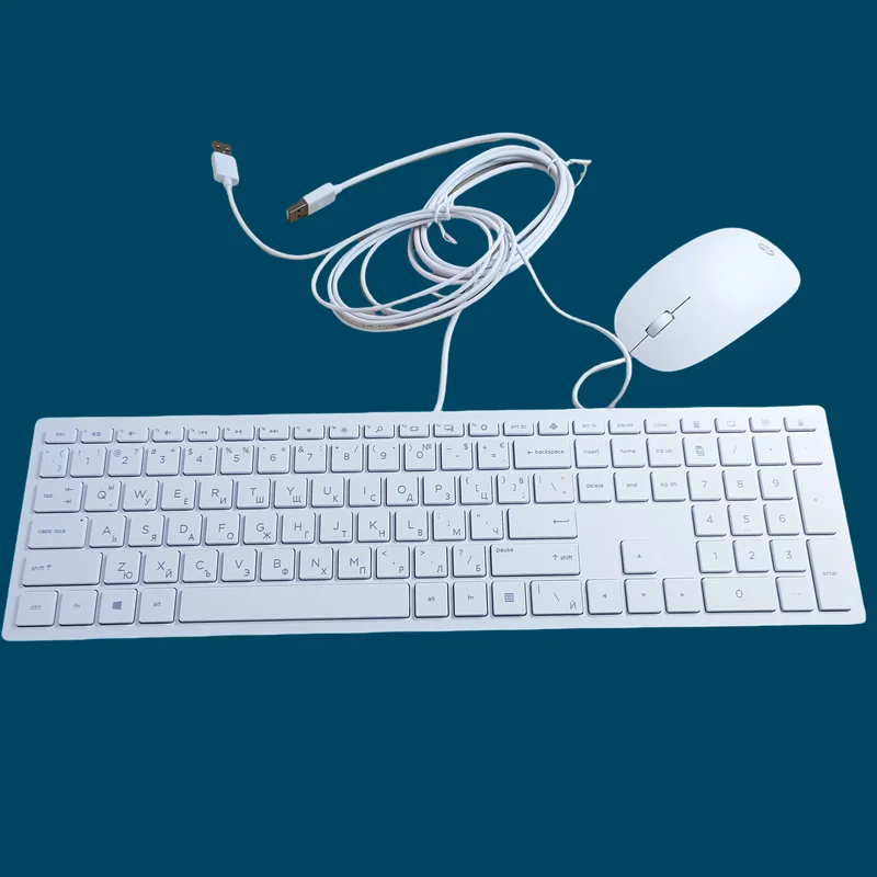 다국어 레이아웃 USB 유선 키보드 및 마우스 세트 (HP 노르딕 스페인 러시아 태국 세르비아 캐나다 프랑스 영국 아랍어 그리스어용)