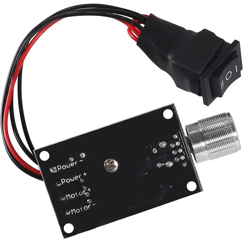 Regolatore Di Velocit&agrave; Motore CC PWM 1203BB | 6V-24V 3A 80W | Con Interruttore E Protezione Fusibile
