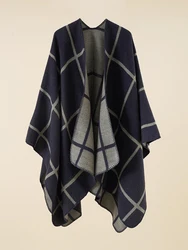 Echarpe Hiver Imitation Cashmere Women Scarf Plaid Poncho Chales Femme Capa Para Mujer Pashmina Thick Wrap Shawls Autumn Winter