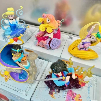 Disney Princess Blind Box Artistic Mapping Series Ariel Jasmine Cinderella Aurora Hua Mulan Snow White Anime Fgiure Model Toy