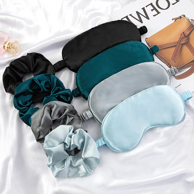 1set Eye Mask For Sleeping Cover With Elastic Strap Effective Shading Blindfold For Women Men Travel Eyepatch Relax Eyeshade 4