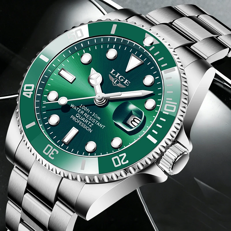 LIGE Diver Watch Men Original Luxury Fashion Waterproof Luminous Clock Sport Watches Mens Quartz Wristwatch Relogio masculino 1