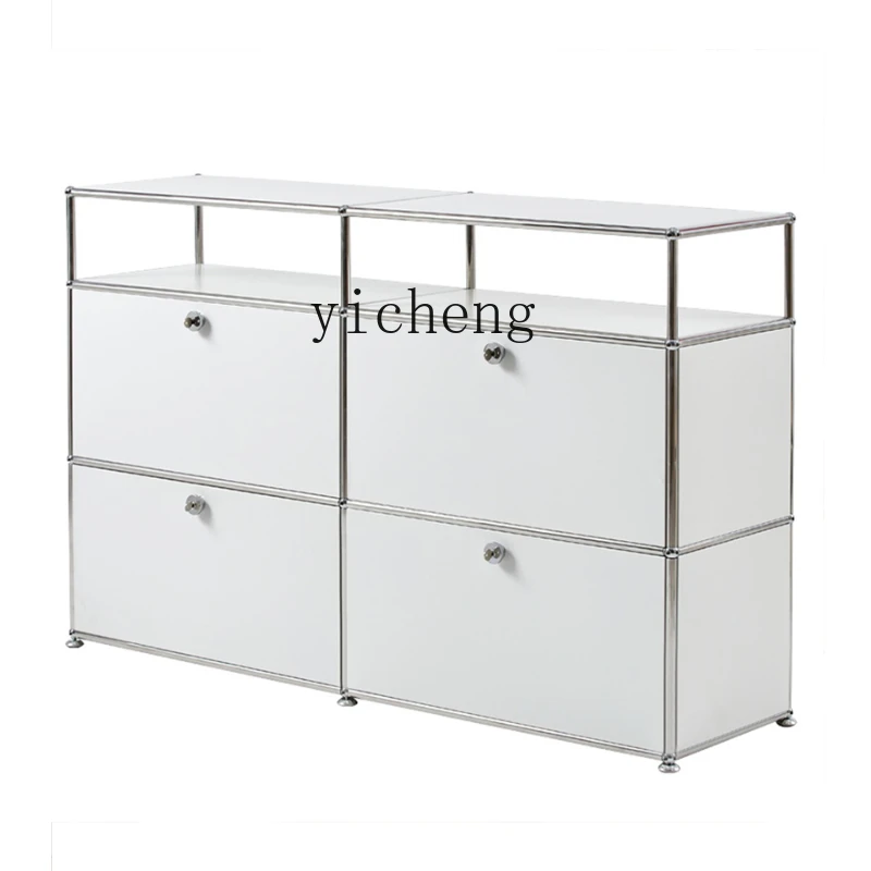 

ZC Mid-Ancient Stainless Steel Module Combination Storage Cabinet Modern Minimalist Living Room Sideboard Cabinet