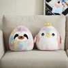 33cm Rainbow Penguin Throw Pillow Cute Plush Colorful Sloth Pillow Stuffed Animals Sleeping Soft Doll Toys Gifts for Girls 1