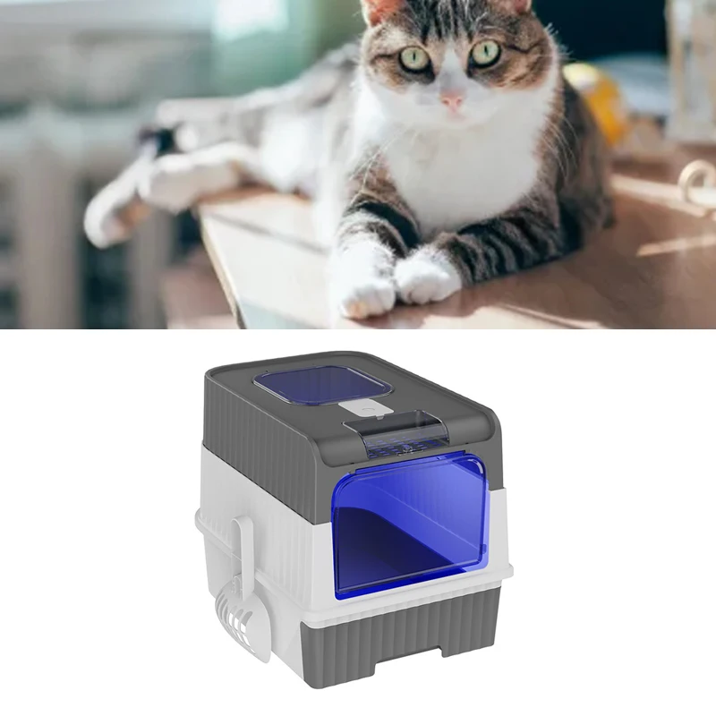 

Cat Litter Box Fully Enclosed Drawer Type Prevent Leakage Large Space Cat Toilet With Odor Removal Pack
