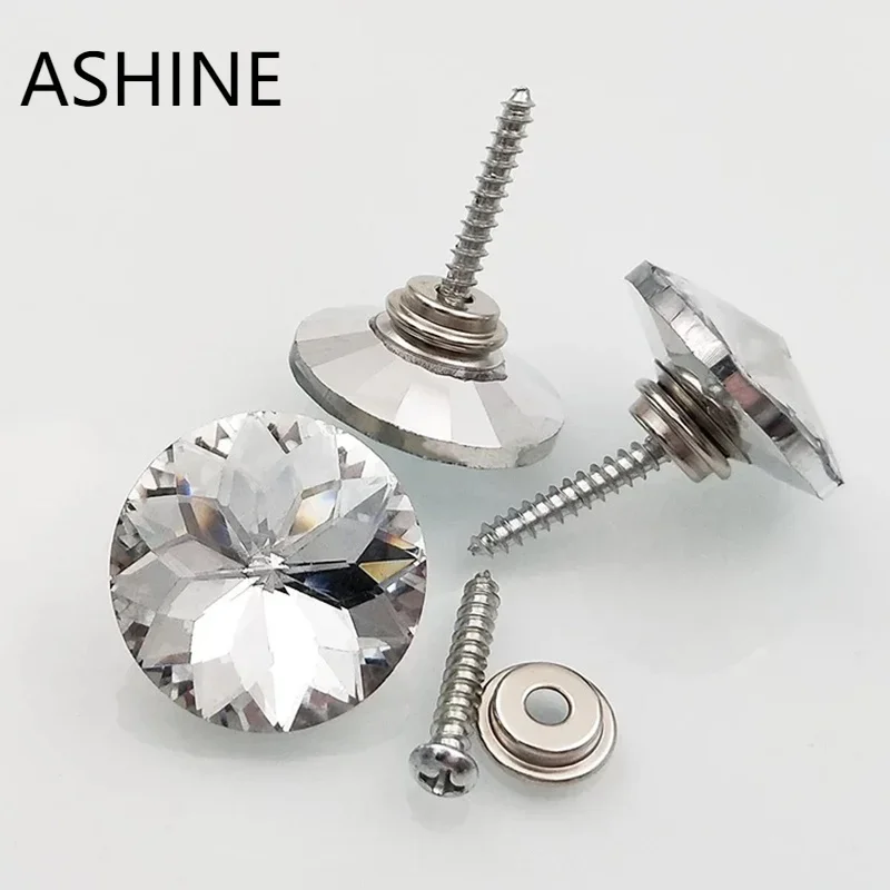 10pcs Rhinestone Crystal Button with Self tapping Screw 18 20 25mm Sofa Upholstery Buttons Headboard Sewing Buttons Decoration