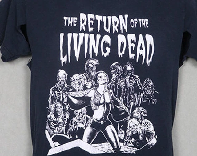 Return of the Living Dead vintage T-shirt thrashed black tee shirt zombie  horror movie Night of the Living Dead Day George Romer
