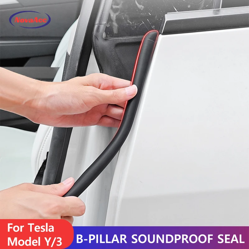 NovaAcc Noise Reduction Sealing Strip For Tesla Model Y 3 Front Rear Door Instrument Panel Trunk Waterproof Dustproof Rubber
