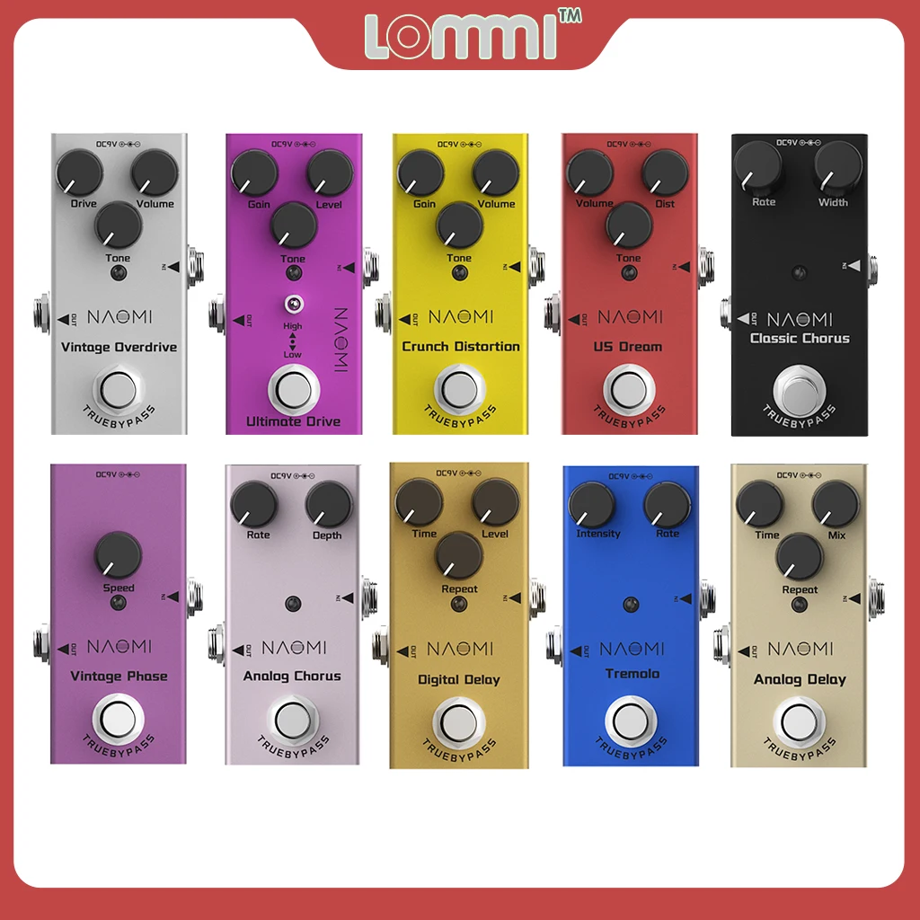 Педаль для электрогитары LOMMI педаль искажений эффектов Overdrive US Dream фаза хора