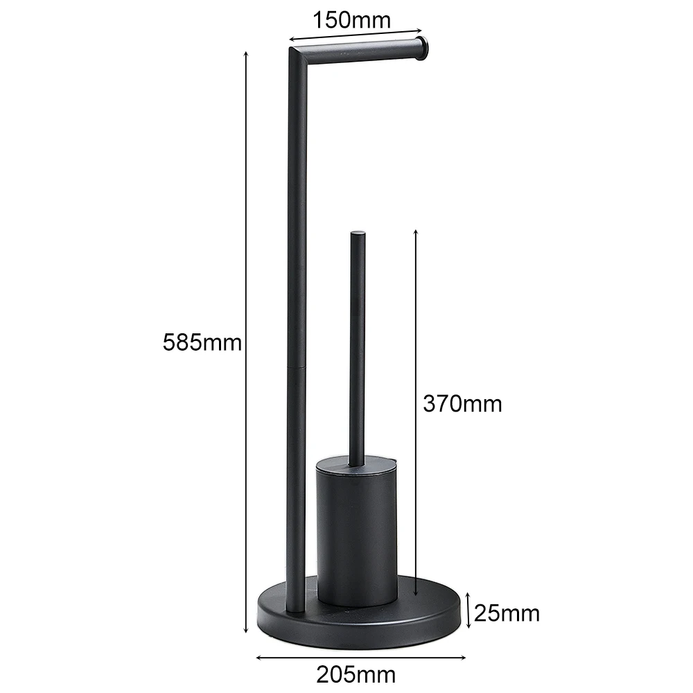 Bathroom accessories toilet brush set toilet brush holder floor standing toilet paper holder 304 stainless steel integrated bathroom accessories toilet brush holder cleaning tools