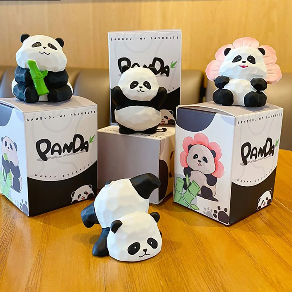 35 Figurines Mini Pandas Lumineux + 5 Bambous - Résine Pour Décoration Gâteau, DIY, Maison