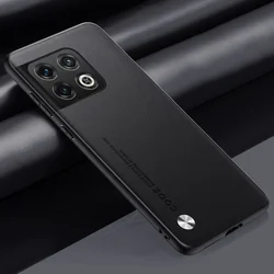 Premium PU Leather Full Protection Silicone Phone Case - Luxury Edition for OnePlus 10R (Black)