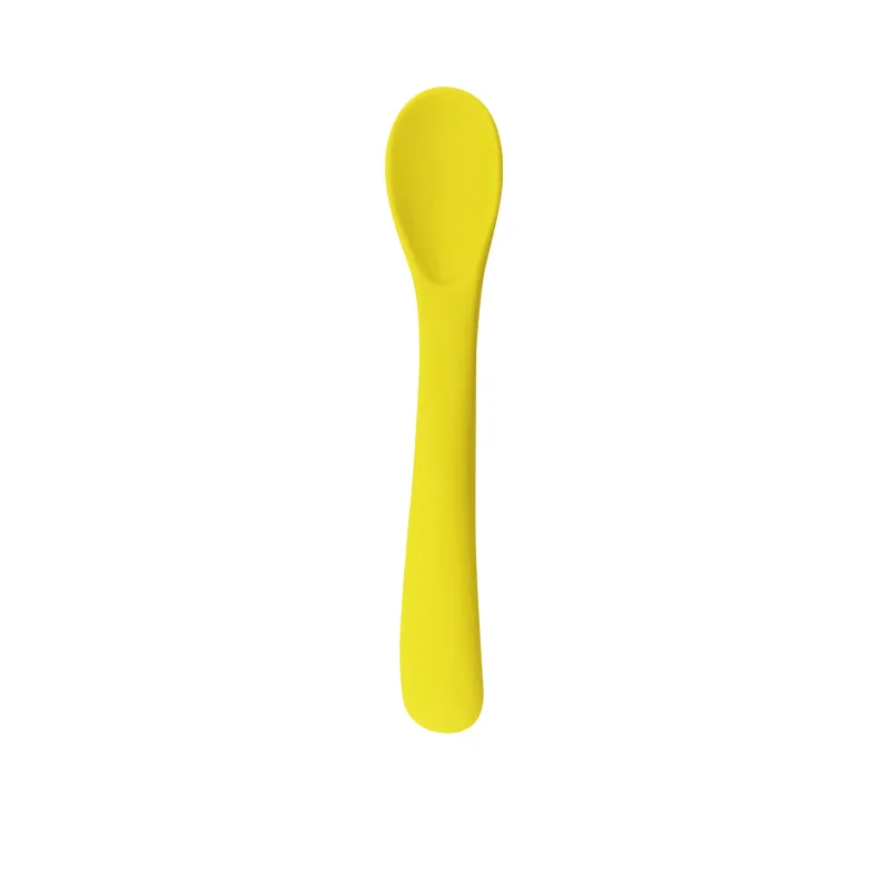 Food Grade Silicone Small Curved Spoon Baby Food Spoon Children Tableware Feeding Soft silicone feeding spoon
