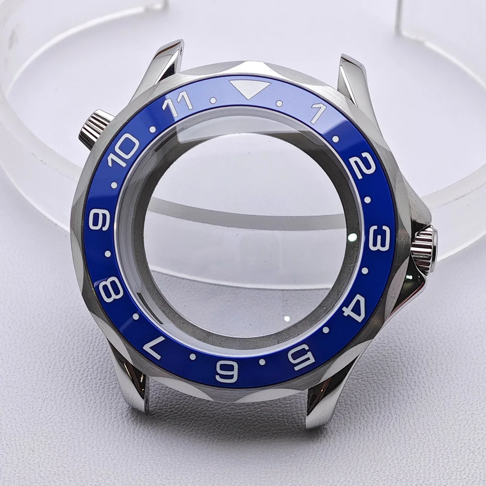 High-Quality Silver Diving Watch Case for Men with Automatic Movement