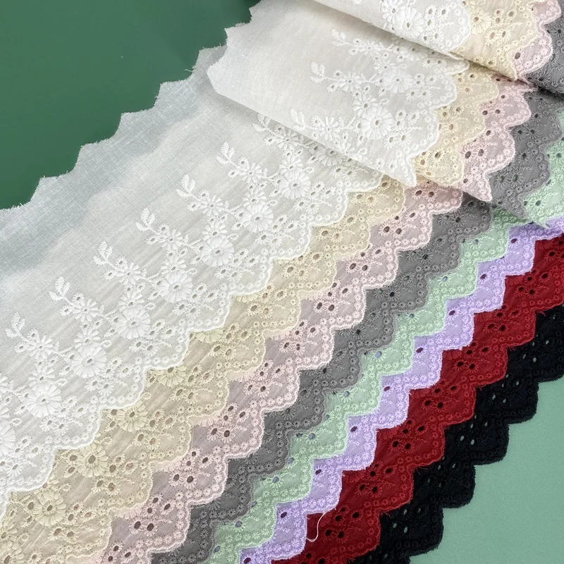 5Yds/lot 11cm wide Handmade Chrysanthemum Embroidery Lace Cotton Fabric For Curtain Sofa Decorative lace fabric,lace garment accessories,lace sewing supplies,lace decoration,lace accessories,lace sewing accessories