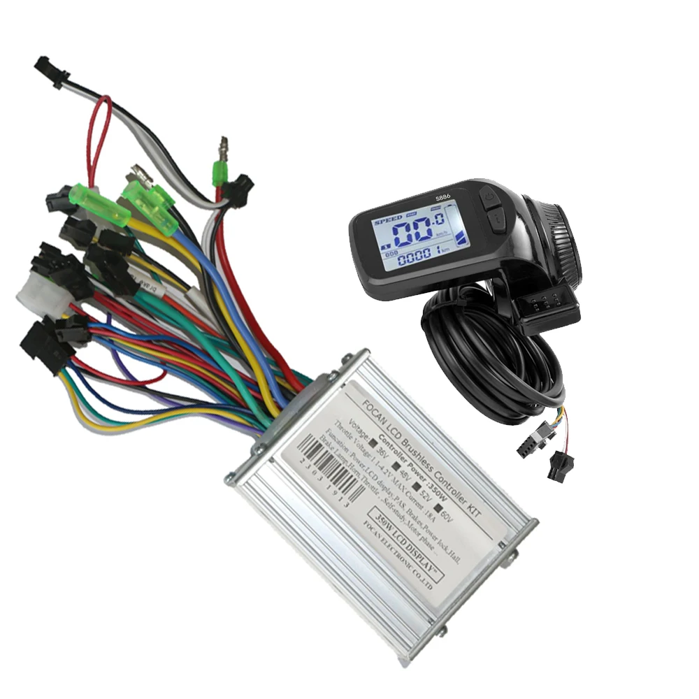 350W 18A 24V 36V 48V 60V Bicicletta Elettrica E-Bike Display Lcd Pannello Thumb Throttle Scooter Controller Brushless Parte S886 S866