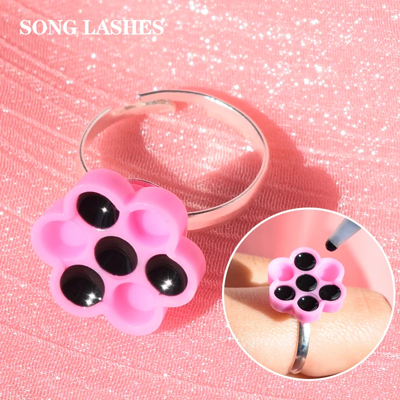 

Songlashes 100Pcs Flower Beauty Glue Cups Eyelash Extension Supplies Epoxy Cup Delay Cup Grafting Eyelash Tool Makeup Tool
