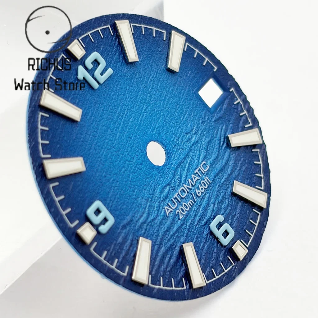 High-Quality Blue/Red Diving Watch Dial with Green Luminous Finish
