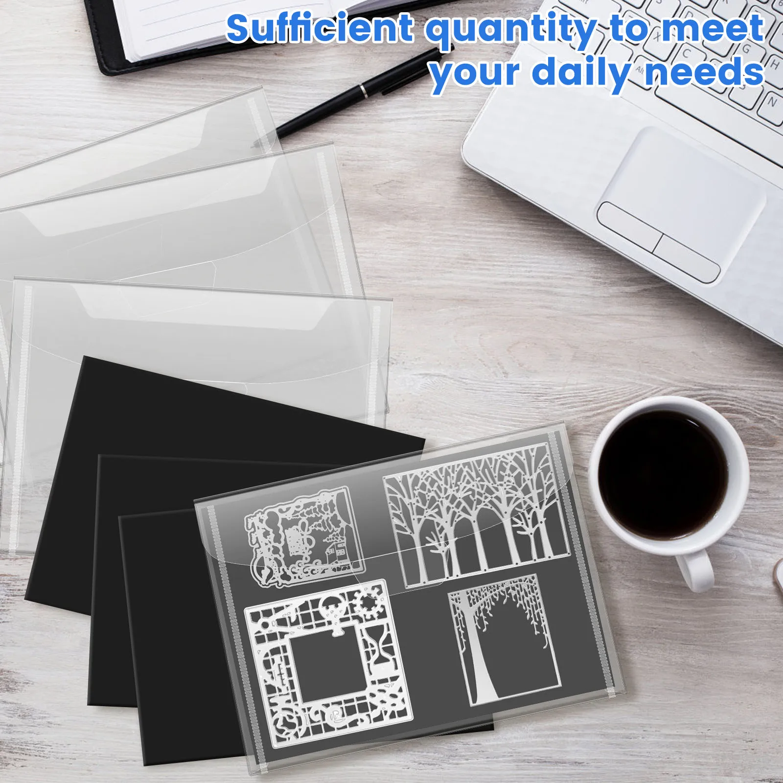 10Pcs Stamp Die Cut Bag 10 Rubber Magnetic Sheets Resealable Cutting Dies Stencil Oragnizer Clear Reusable Plastic Die Pocket