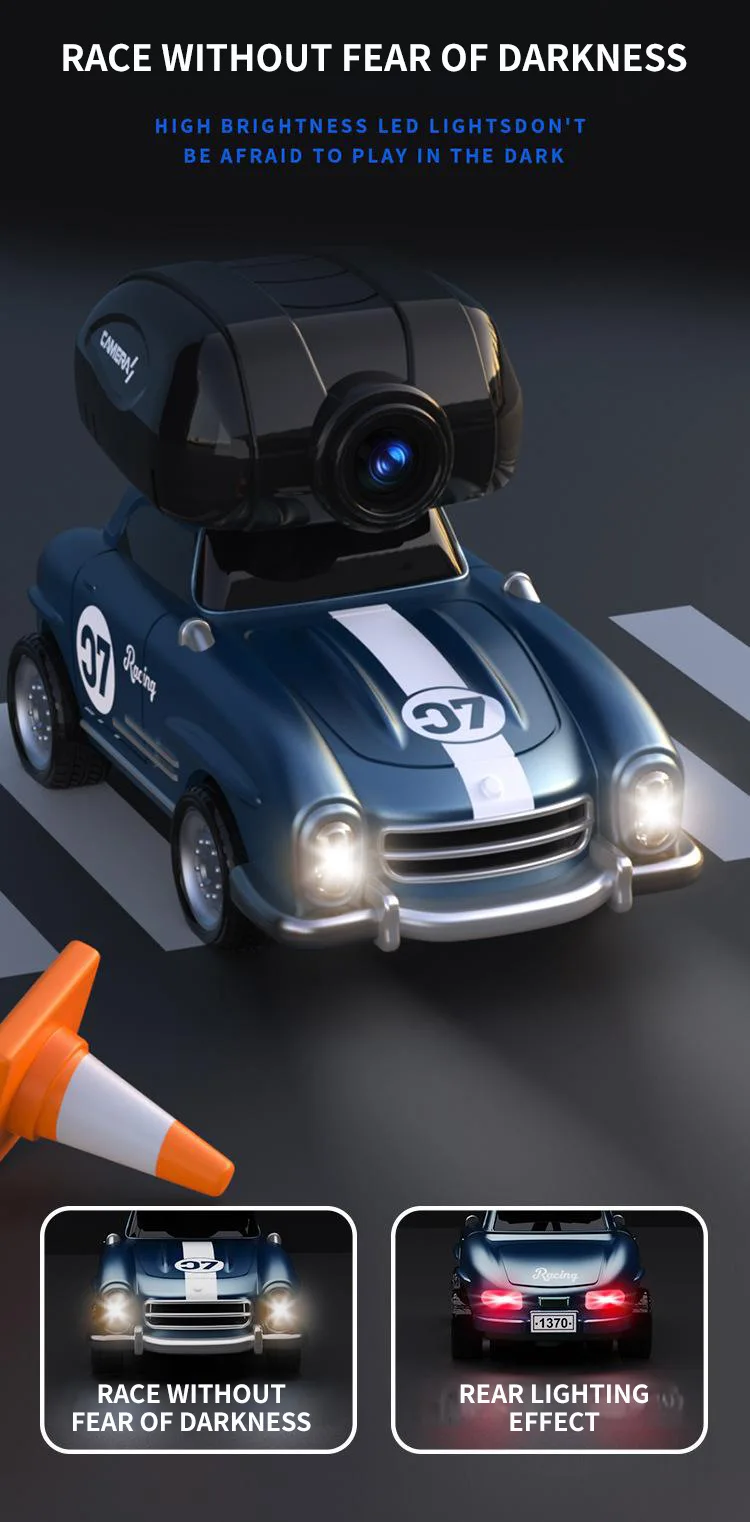 Mini Rc Car with Camera HD Wifi Fpv Pocket Racing Drift Vehicles Light Music Remote Control Car Radio Controlled Cars Toys Boys 