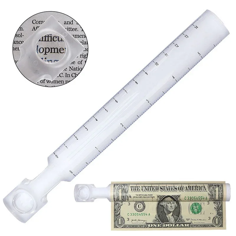 

1 шт. портативная ручная линейка 2x Лупа 6 дюймов с 140 мм измерительными шкалами акриловое увеличительное стекло лупа для чтения