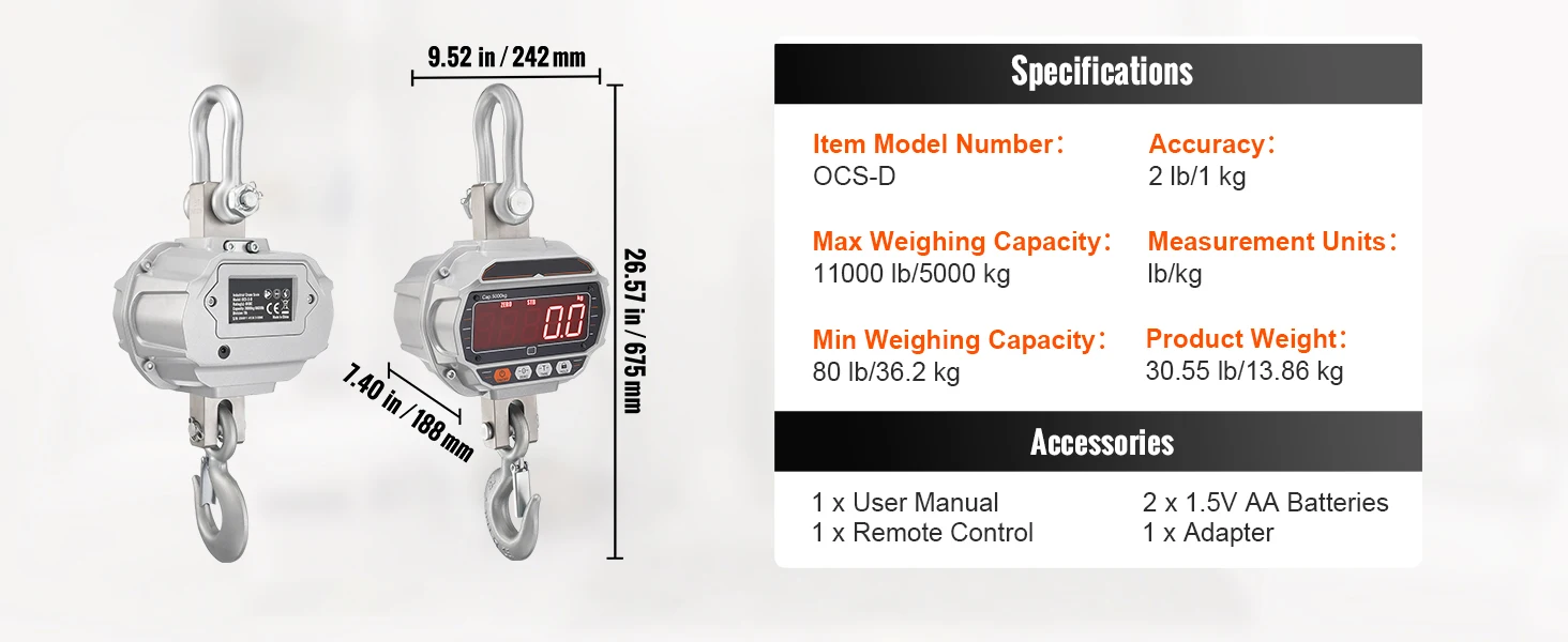 5000kg crane scale