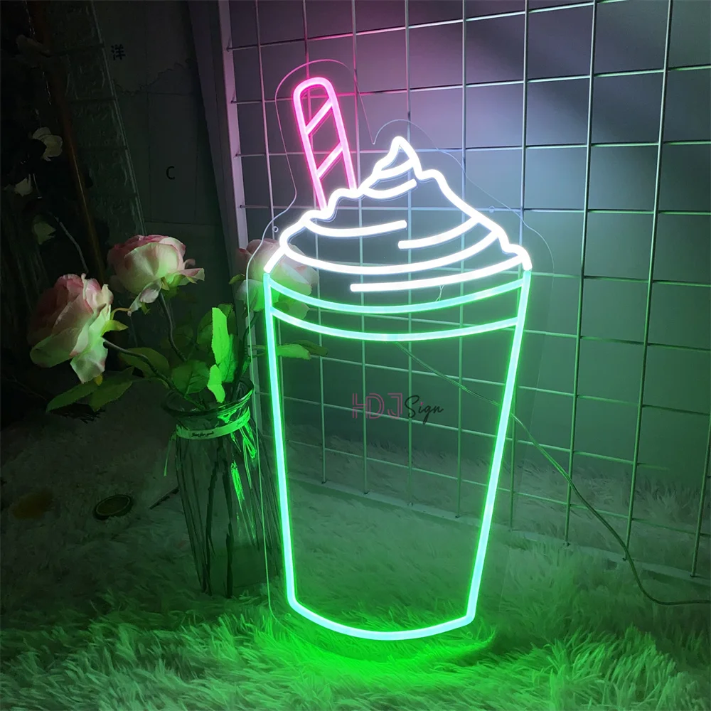 Ice Cream Led Neon Sign For Party Home Room Store Decoration Mall Restaurant Studio Wall Decor Creaitve Signboard Neon Lights
