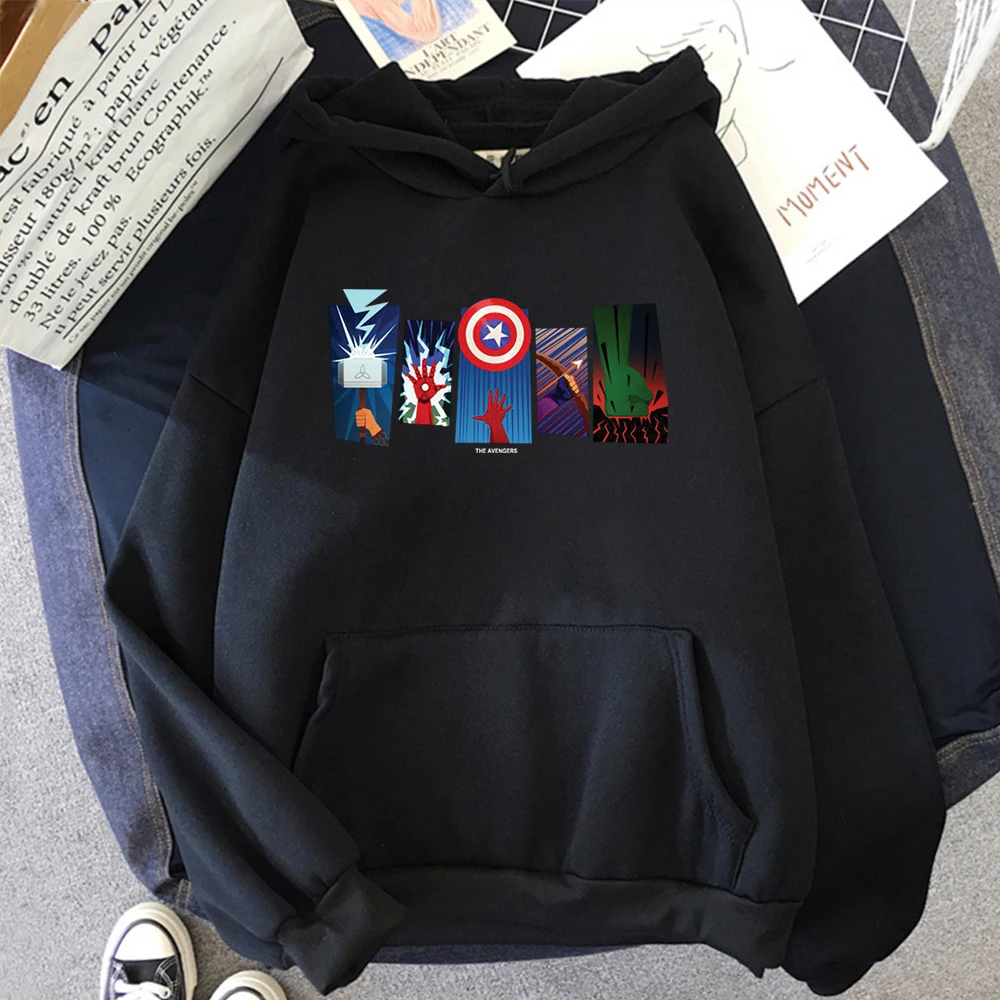 thumbnail image 1 of Sudadera con capucha de superhéroe con estampado de Marvel para hombre, ropa de calle masculina con estampado de Disney, sudadera de lana cálida con capucha de Hip Hop, otoño, 1 of 4
