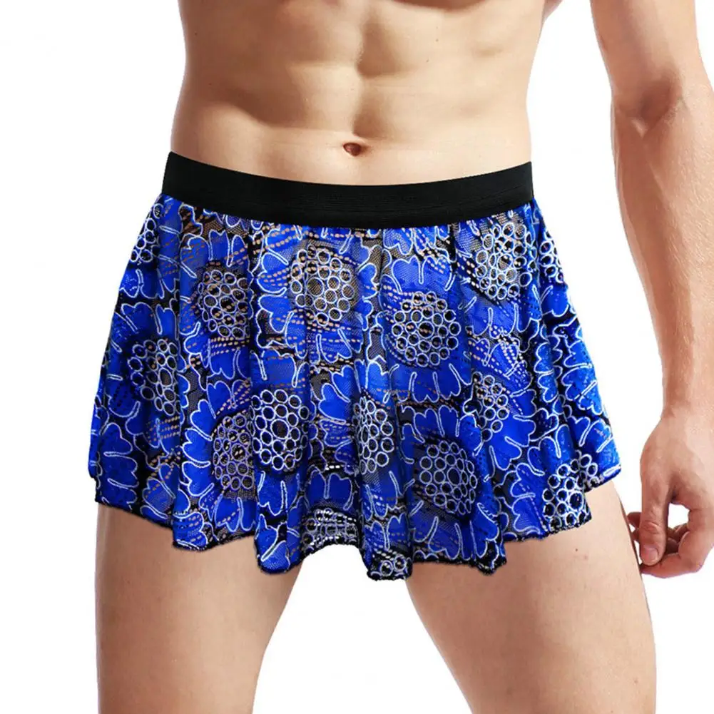 Unisex Pleated Elastic Waist Mini Skirt