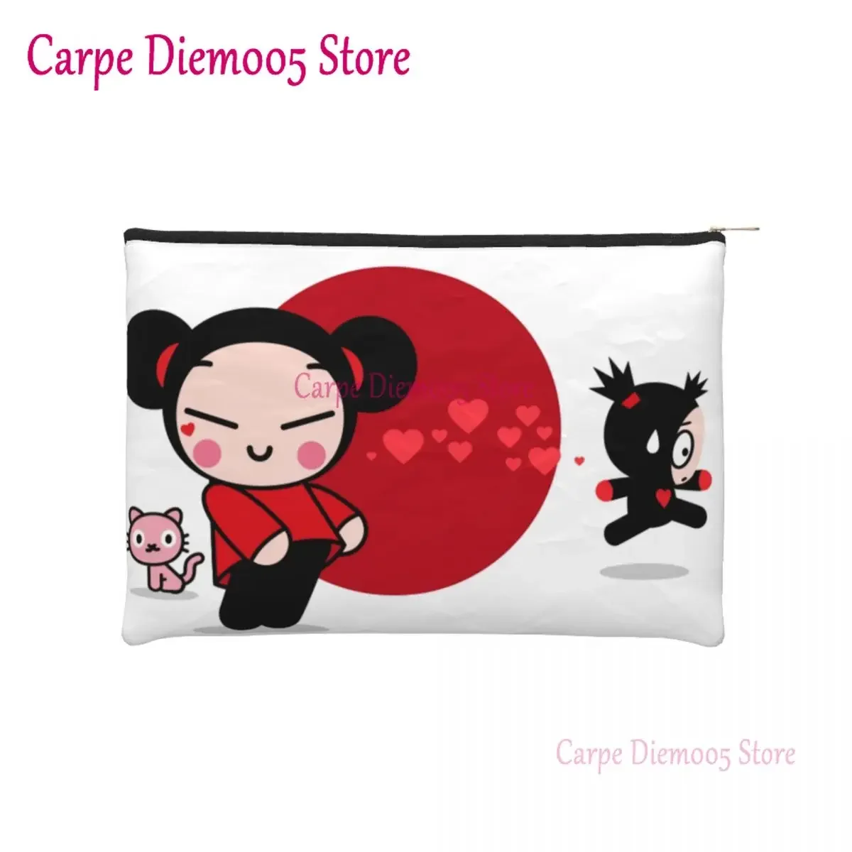 

Custom Love Pucca Toiletry Bag for Women Tv Animation Anime Makeup Cosmetic Organizer Lady Beauty Storage Dopp Kit Box