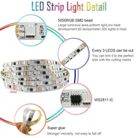 65.5ft/20m TUYA WS2811 TUYA DreamColor LED Strip Lights RGBIC Smartlife 60LEDs/M Flexible Tape Work with Alexa Google Assistant - Image 4