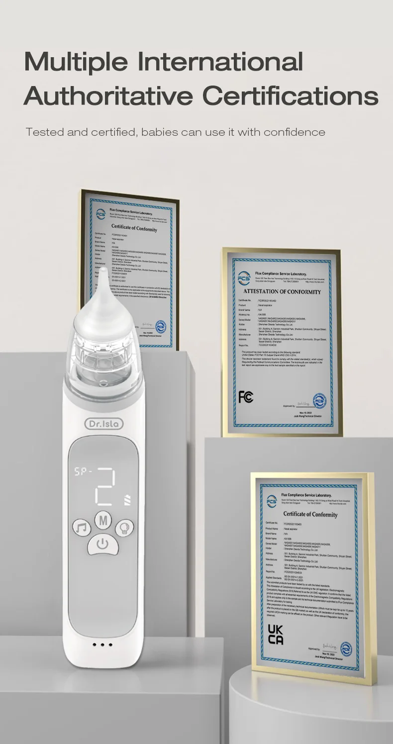 Description Picture 4 of itemDr.isla Electric Nasal Absorber Silent 3 Modes Baby Obstruction Rhinitis Cleaner Nasal Aspirator Food Grade Silicone Mouthpiece