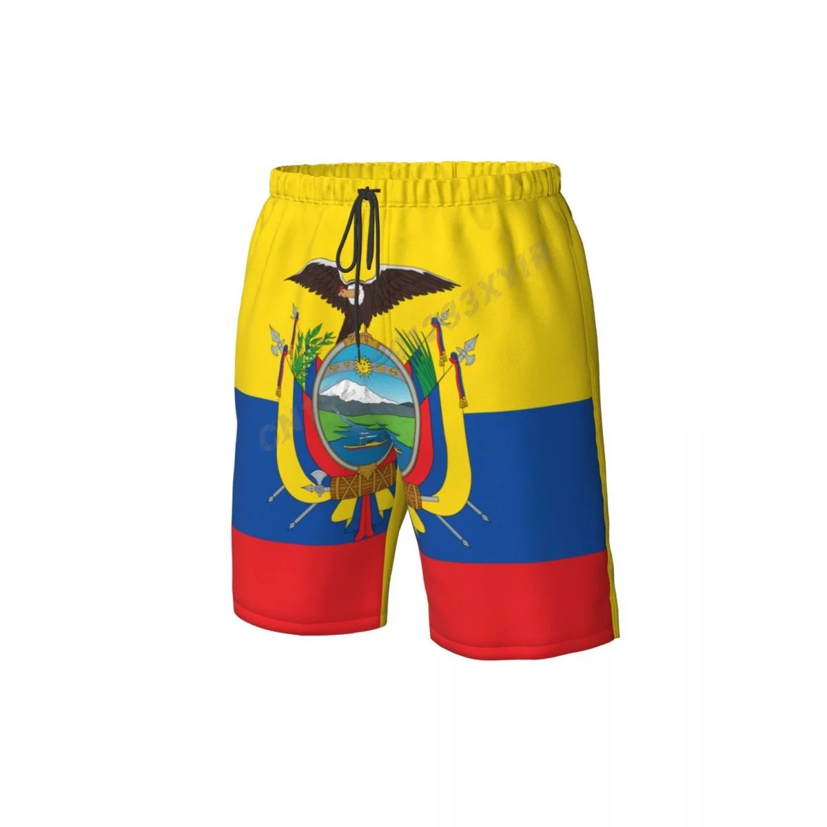 Summer Men's Ecuador Flag Beach Pants Shorts Surfing M-2XL Polyester Swimwear Running 5