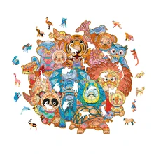 

Animals World Puzzles Tiger Fish Lion Design Unique Jigsaw Games Montessori Toy A3 A4 A5 Wooden Puzzle 100 200 300 for Kid Adult