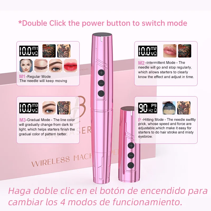 Wireless Permanent Makeup Tattoo Pen Eyebrow Tattoo Machine 2 Battery Kit Lip Microblading Tattoos TP006