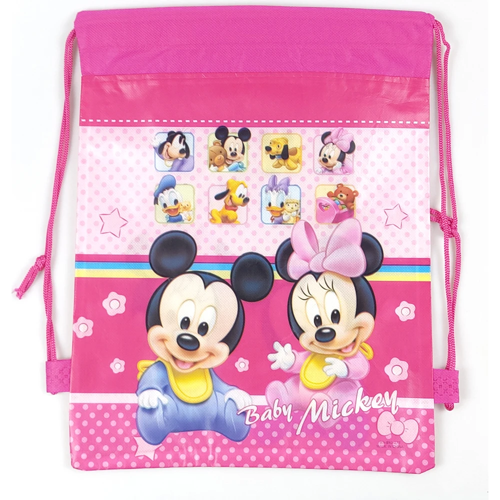 12 개/몫 디즈니 왕자 테마 생일 축하 파티 어린이 소녀 소년은 Mochila 부직포 Drawstring 선물 가방을 선호합니다