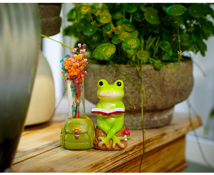Creative F Book Reading Glass Vase Simulation Dry Flower Holder Cute Living Room Table Test Tube Flower Pot Decoration