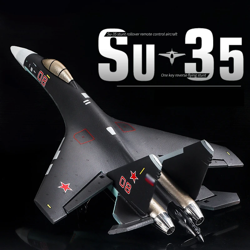 SU35 RC Plane Fixed Wing Professional Stunt Remote Control Fighter Jets 2.4Ghz 4 Channels 360° Flip Vertical Flight QF009 2