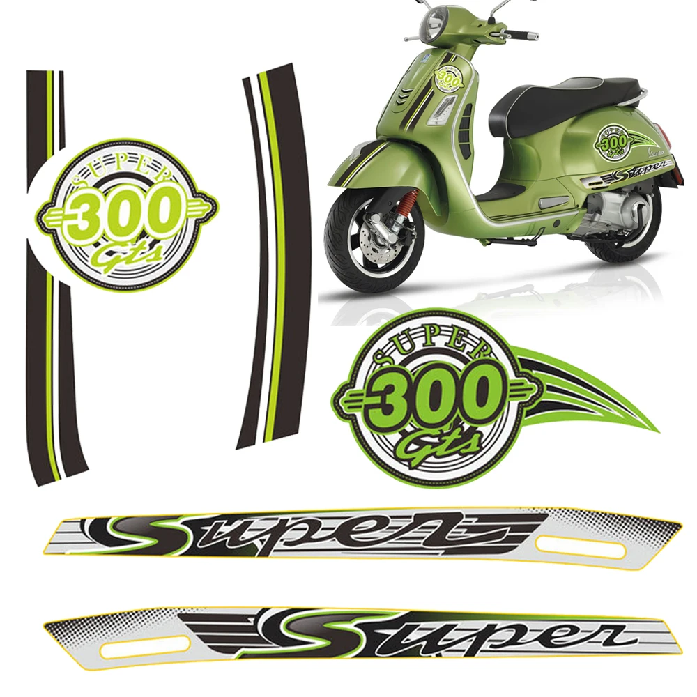 For PIAGGIO Vespa GTS 300 Sport Super Decal Stickers Emblem Reflective Stickers Motorcycle GTS300 Protector Fairing Sticker