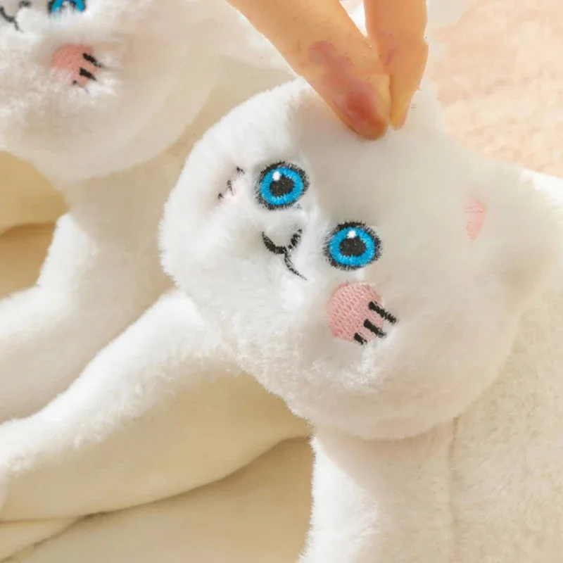 Winter Women's Slippers Holding Cat Cartoon Cute Home Cotton Slippers Winter New Soft Sole Thickened Warm Couple Plush Shoes 6
