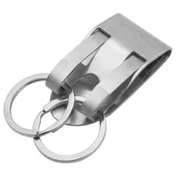 Dual Ring Secure Belt Clip Key Holder with Metal Hook Keychain (B Shuanghuan)
