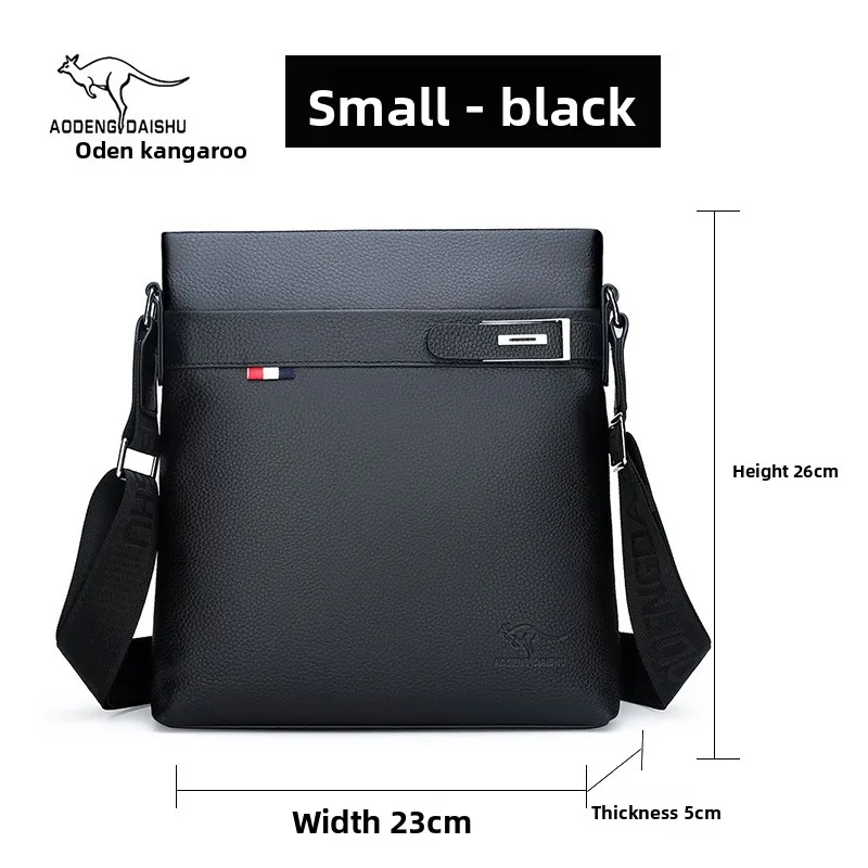Genuine Top Grain Leather Men's Single Shoulder Bag Fashionable Casual Male Crossbody Pack New Style Student Bag