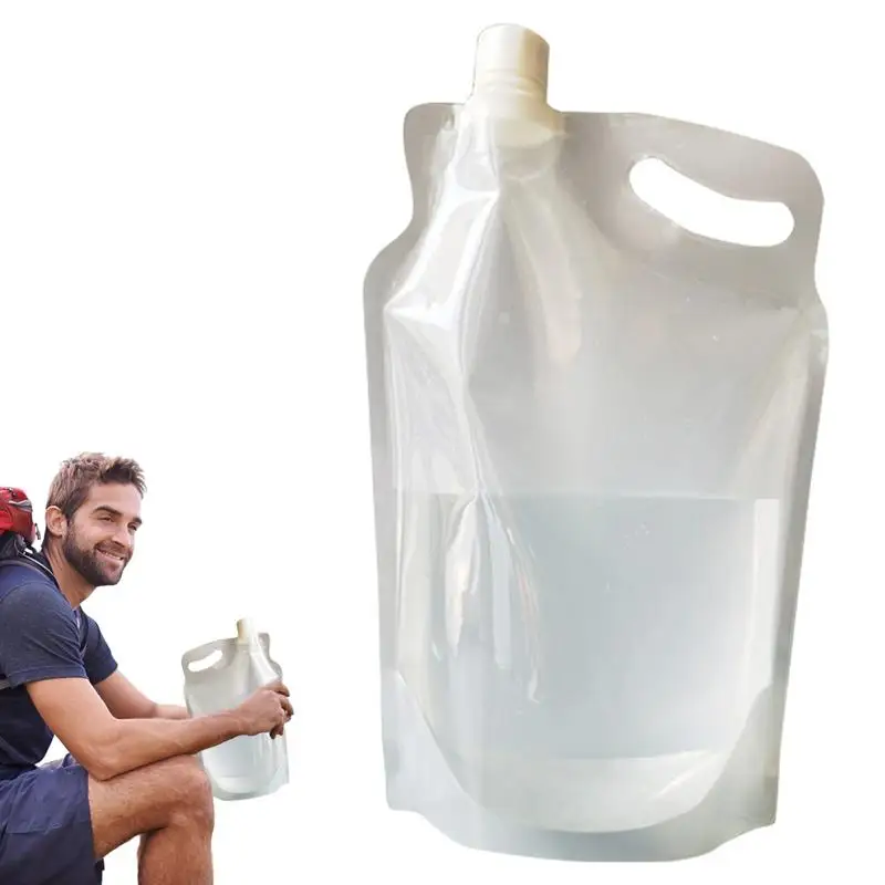 

Складная прозрачная сумка для хранения воды, многоразовый мешок для питьевой воды объемом 2 л, для езды на велосипеде, занятий спортом, путешествий, пешего туризма