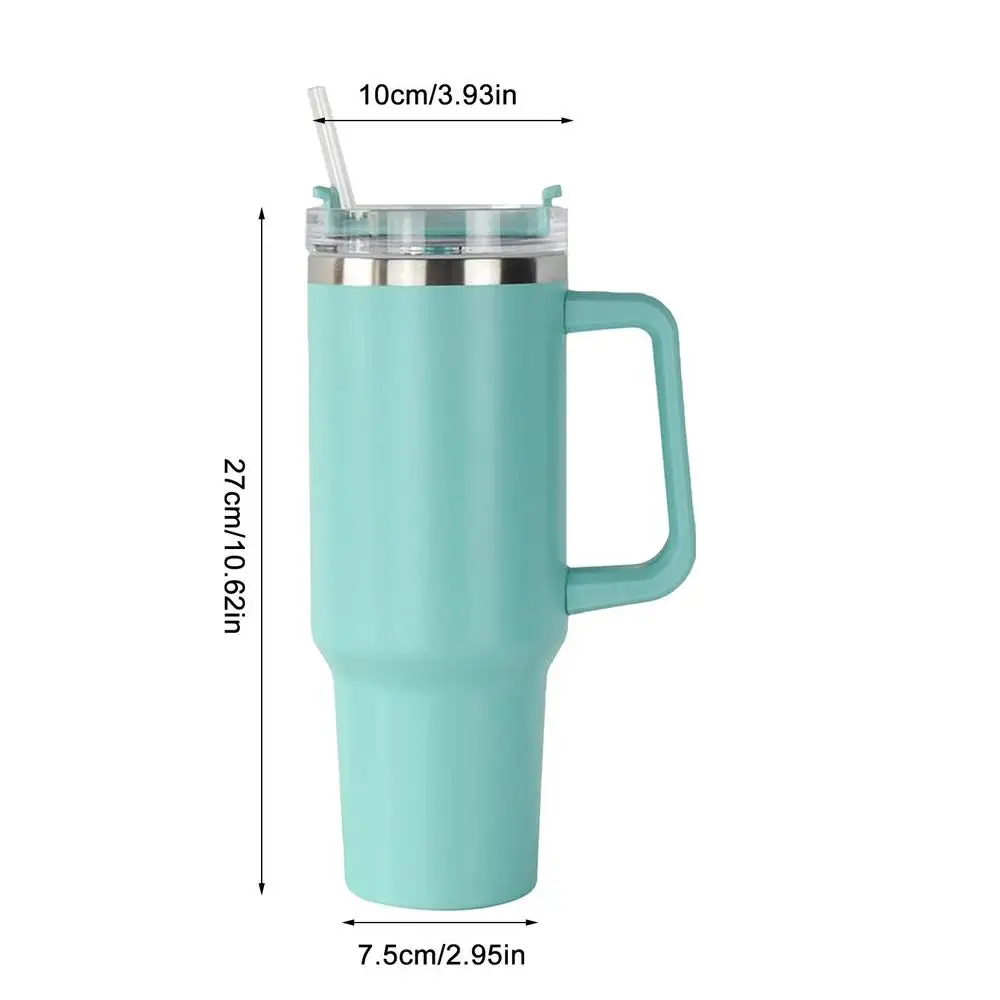 Thermos Taza Termo De Acero Inoxidable De 40 Oz Con Tapa De Paja Mango Para  Café Leche Mantener Cali huang jie